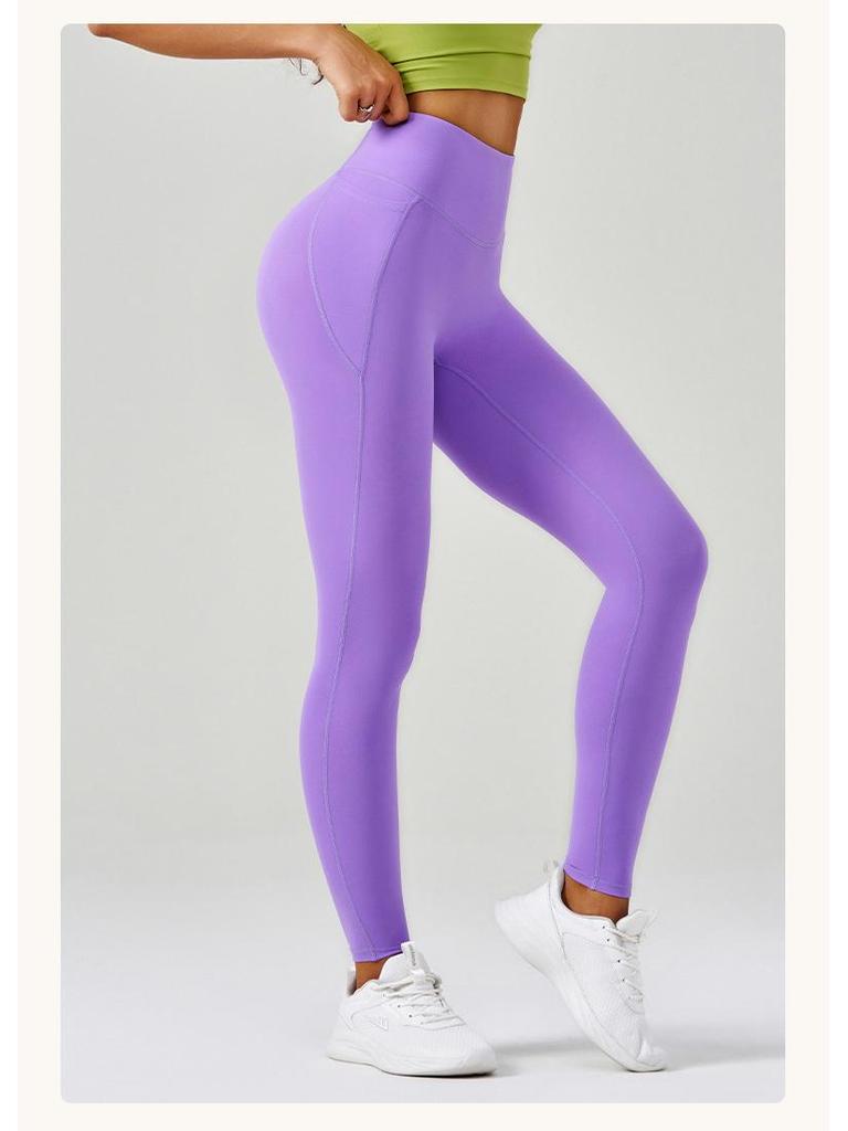 2025 Cloud Feel High Waist Yoga Pants for Women: Brushed Fabric, No Visible Lines, Pocket Design, Peach Lift, Full Length