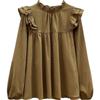 Damen Retro Französisches Langarmhemd mit Rüschenkragen - Autumn Slim Fit