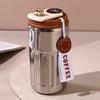 Kaffee-Thermobecher mit Temperaturanzeige, 450 ml, auslaufsicherer Deckel, Edelstahl, wiederverwendbare Kaffeetasse, Heiß-/Kalt-Vakuumbecher für Kaffeeliebhaber