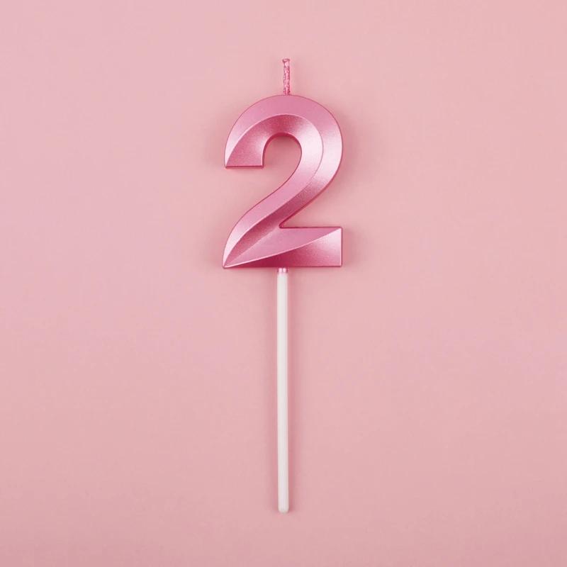 Pink Blue Digital Candle 0-9 Number Birthday Candles Cake Dessert Insert Decoration Baby Shower Anniversary Day Cake Decor