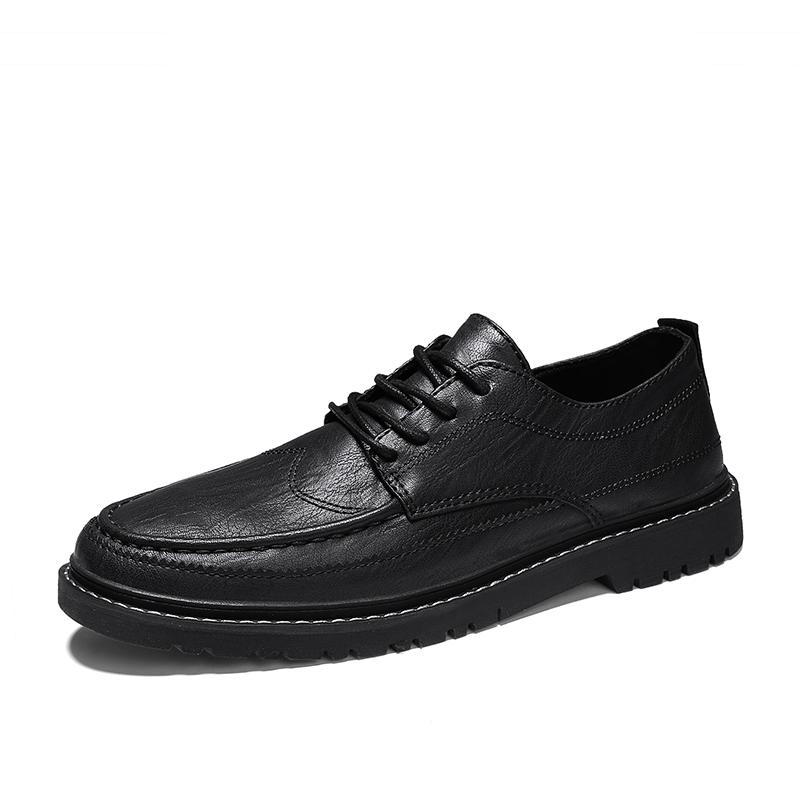 New Men's Quality Leather Shoes British Business Lace Up Fashion Black Soft Leather Man Split Leather Dress Shoes Men