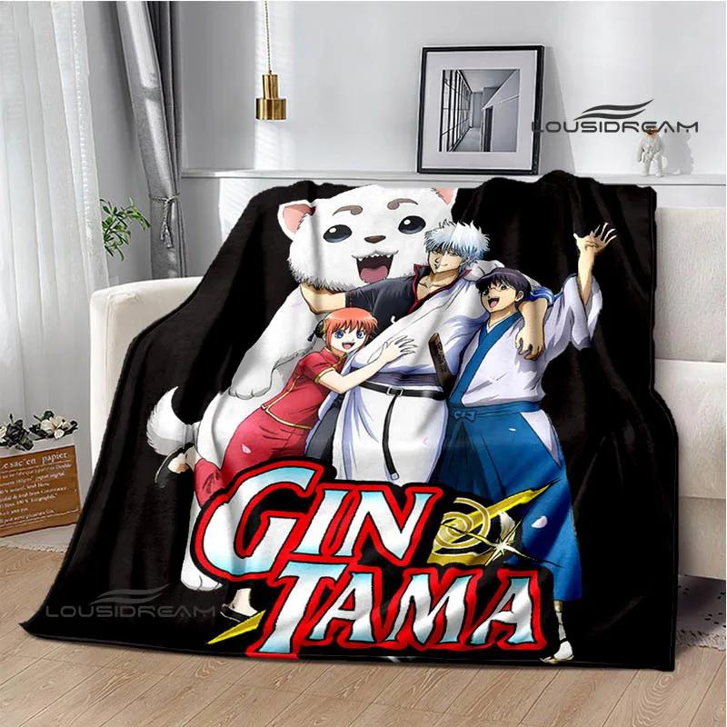 GINTAMA Cartoon Printed Blankets Picnic Blanket Warm Flannel Blankets Home Bed Linings Blankets for Beds Birthday Gift