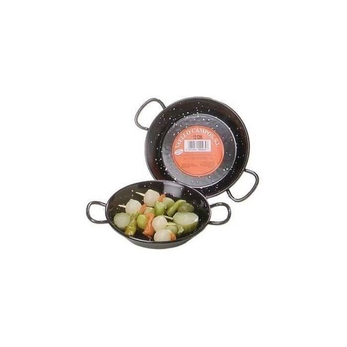 Plat à paëlla - LA VALENCIANA - 60 cm - Acier poli - Émaillé - Noir