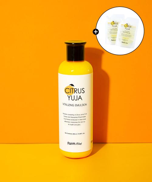 

Farm Stay Citrus Yuja Vitalizing Emulsion 280ml with Soothing Gel 100ml x 2 Emulsion 1ea + Soothing Gel 2ea