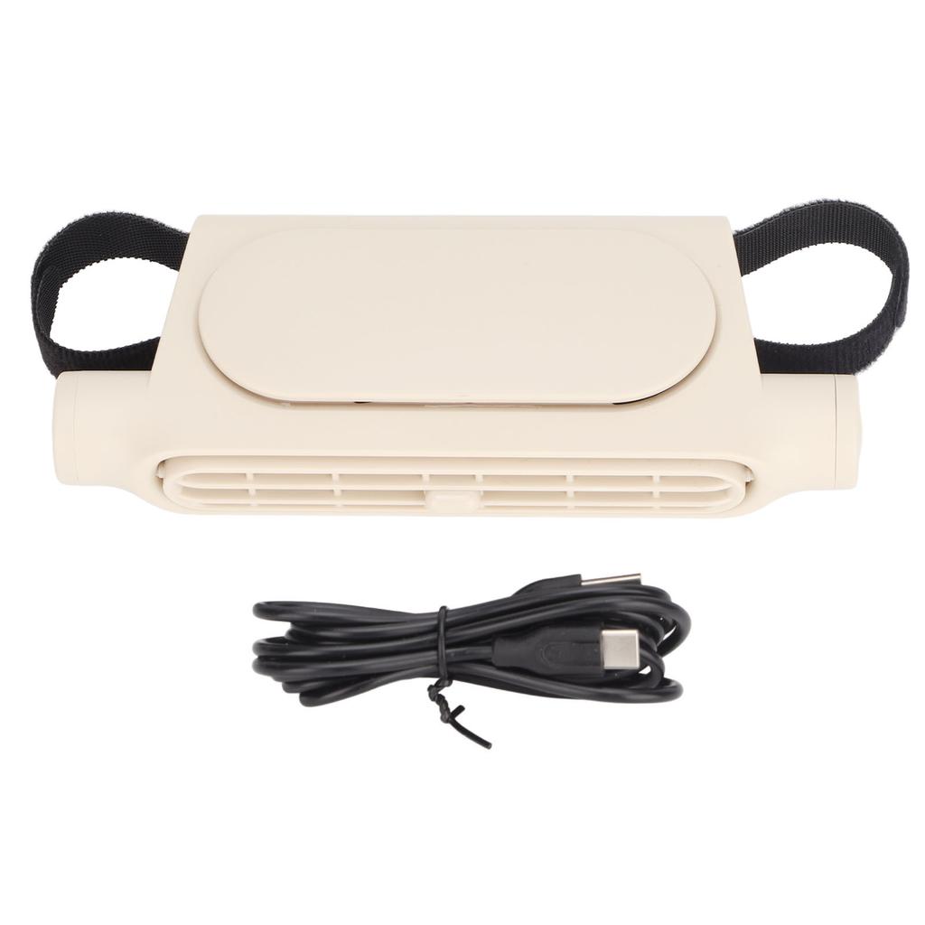 USB Backseat Car Fan 3 Wind Speeds Powerful Recirculating Air Low Noise Car Cooling Fan for Backseat SUV RV Beige