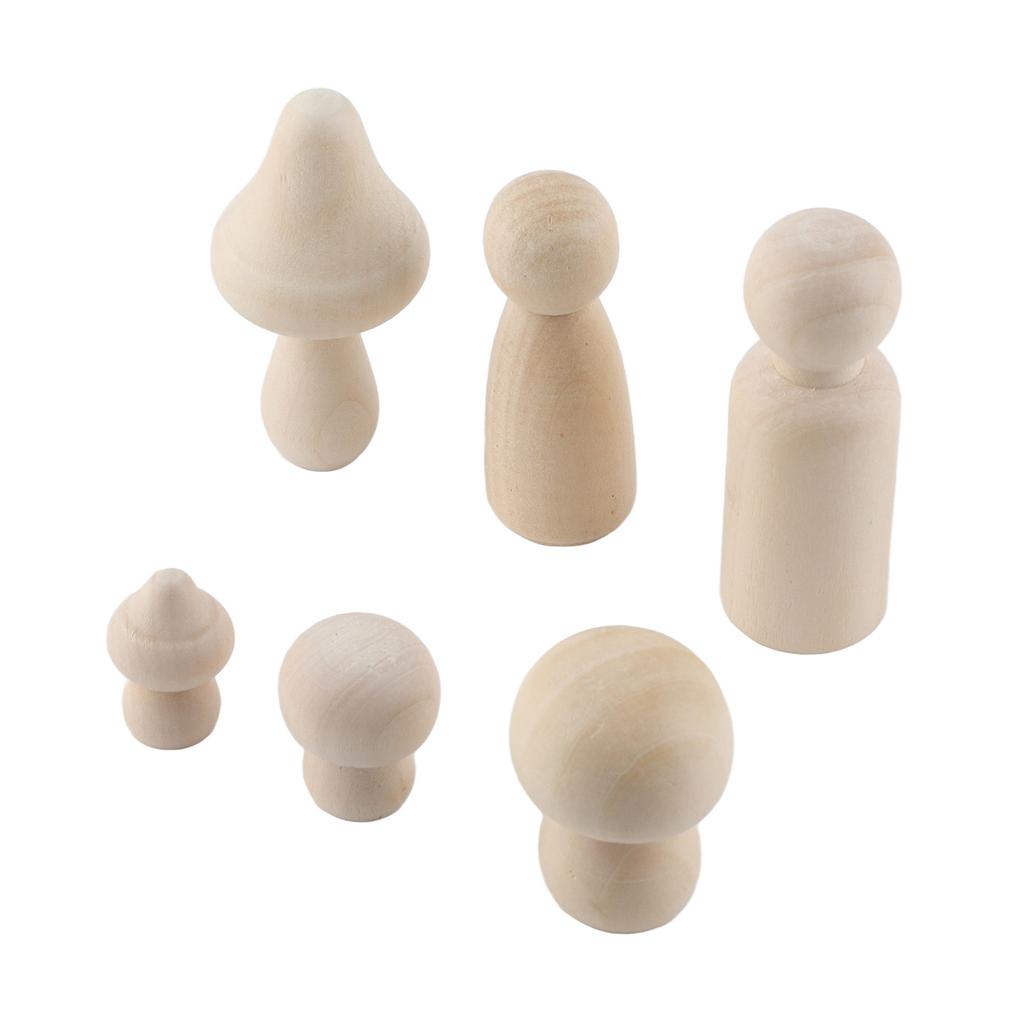 Mini DIY Wood Mushroom Crafts Unpainted Crafts Unfinished Wooden Mushroom