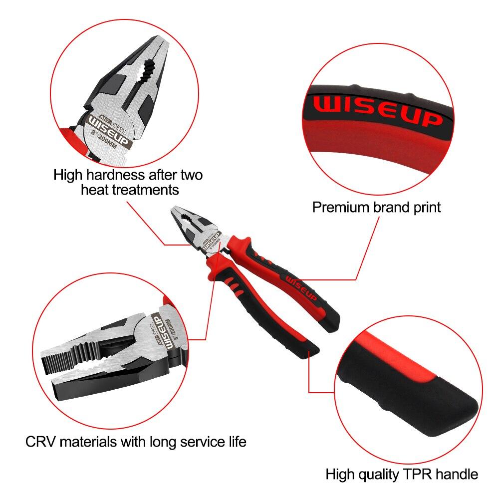 WISEUP 1pcs 6” 7” 8” Industrial Grade Steel Wire Cutter Universal Long Nose Nippers Diagonal Construction Pliers Hand Tool