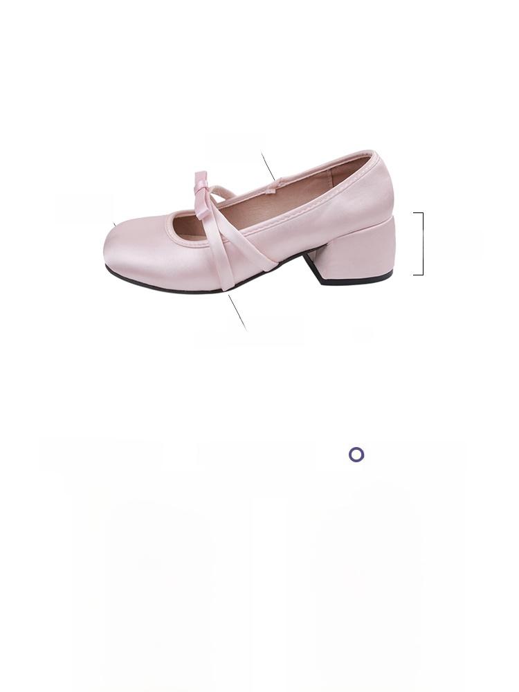 Pink Bow Knot Mary Janes Women's oes Summer 2025 New Soft round Head Ballet Flat Mouth Single oes Faionable Casual