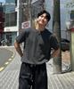 CUZNELLO Cool Cotton Henley Neck Short Sleeve Knit_Charcoal