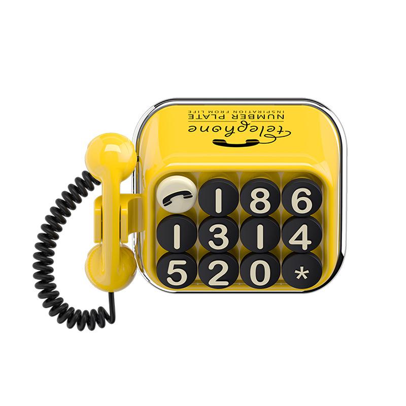 Creative Retro Temporary Parking Car Number Plate Old Telephone Theme Mobile Phone Number Retention Car Interior Decoration