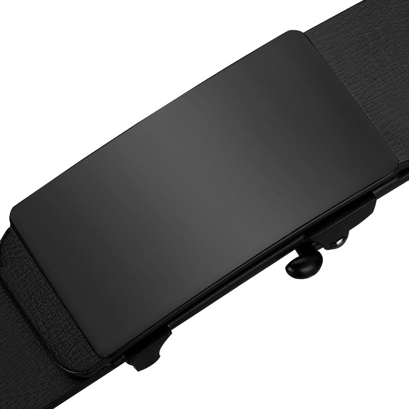 Men's Black Automatic Buckle Belt Spring Summer Casual Business Leather Belt