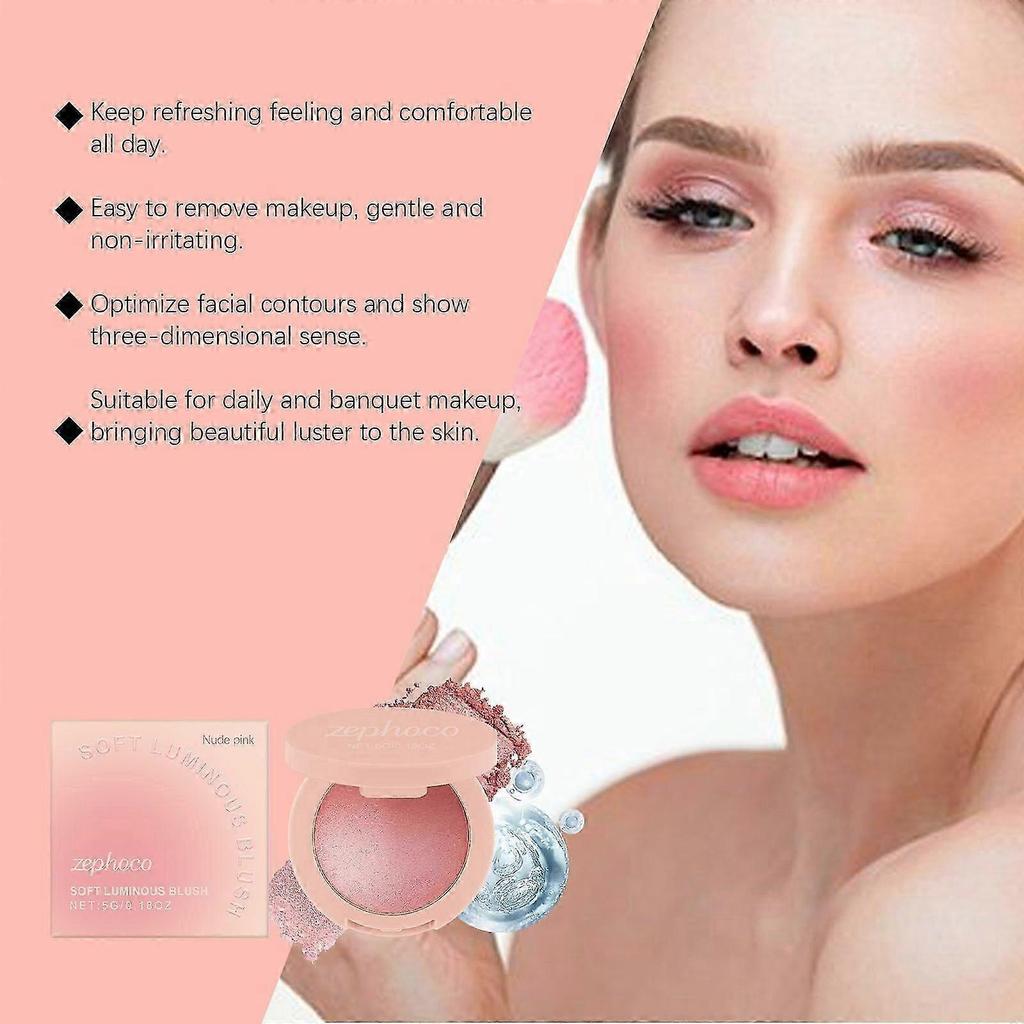 Nude Pink Blush with Luminous Pearl Finish  Natural, Buildable, Easy-to-Apply Soft Glow Makeup for Radiant Cheeks, 5g