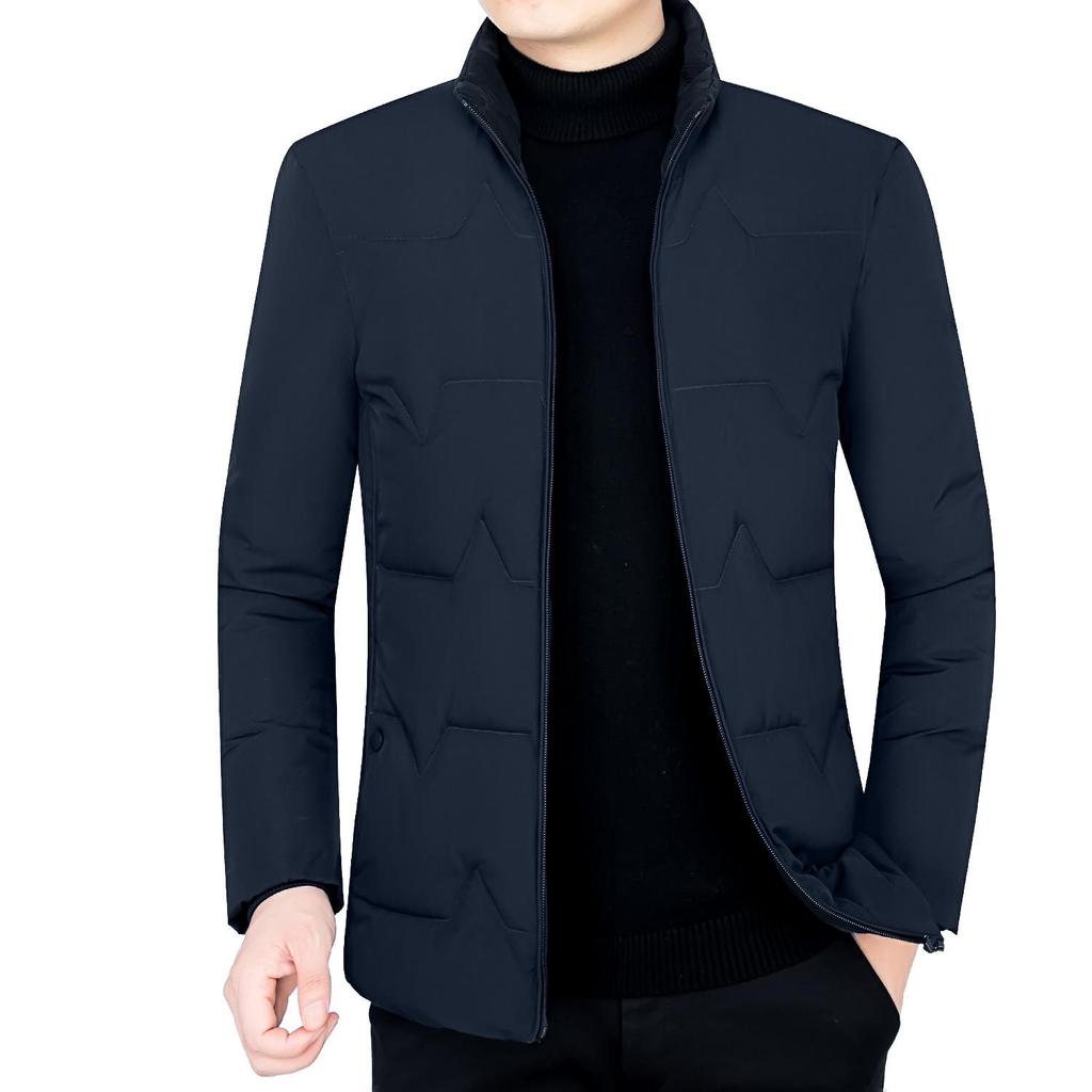2025 Winter Heren High-End Gewatteerde Katoenen Jas: Dikke, warme buitenkleding voor vaders van middelbare leeftijd