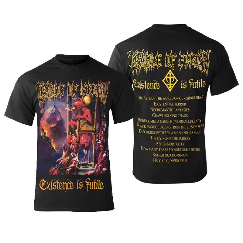 Retro Cradle of Filth Band's Extreme Gothic Black Metal Rock Dark American Short-sleeved T-shirt