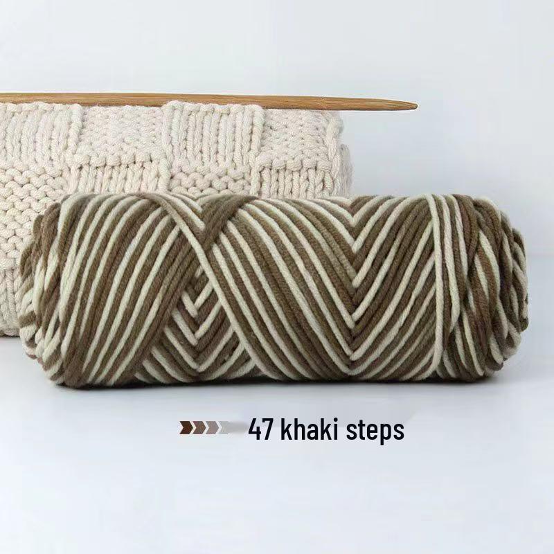 8-Strand Cotton Wool Yarn for Scarf DIY - Thick, Soft Thread with Silk Elements