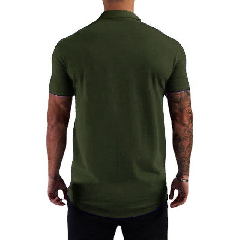 Do The Work  Muscleguys Fashion Slim Fit Breathable Mens Lapel Summer Thin Casual Printed Cotton Streetwear Korean Polo Shirt