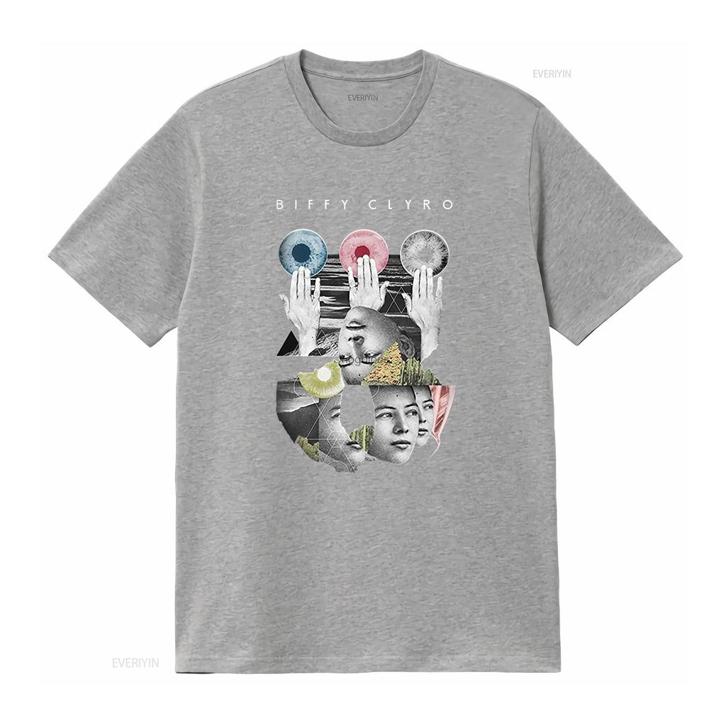 Mens Biffy Clyro Hands Artistic Print Slim Fit T Shirt XX Large Black Vintage Washed Streetwear Soft Unisex Breathable