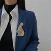 Brooch Pin Cat Shape Retro Style Distressed Badge Wear-Resistant Rust-Proof Suit Lapel Badge Clothing Decoration