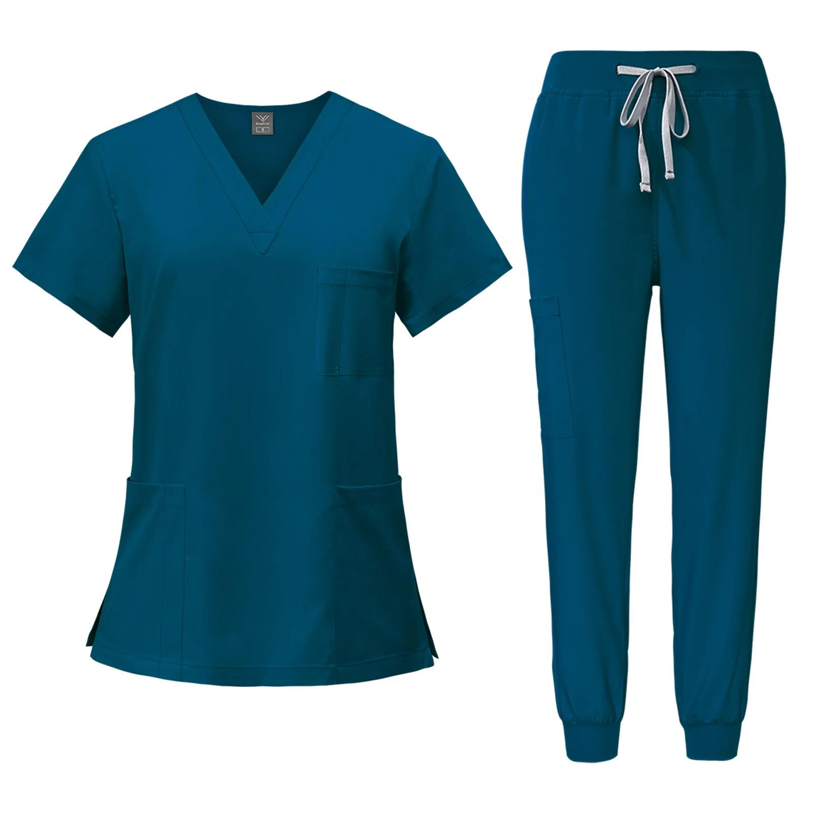 

Комплект из топа и брюк-карго из крутой эластичной ткани SCRUBS, женские дышащие халаты, униформа для лаборатории M