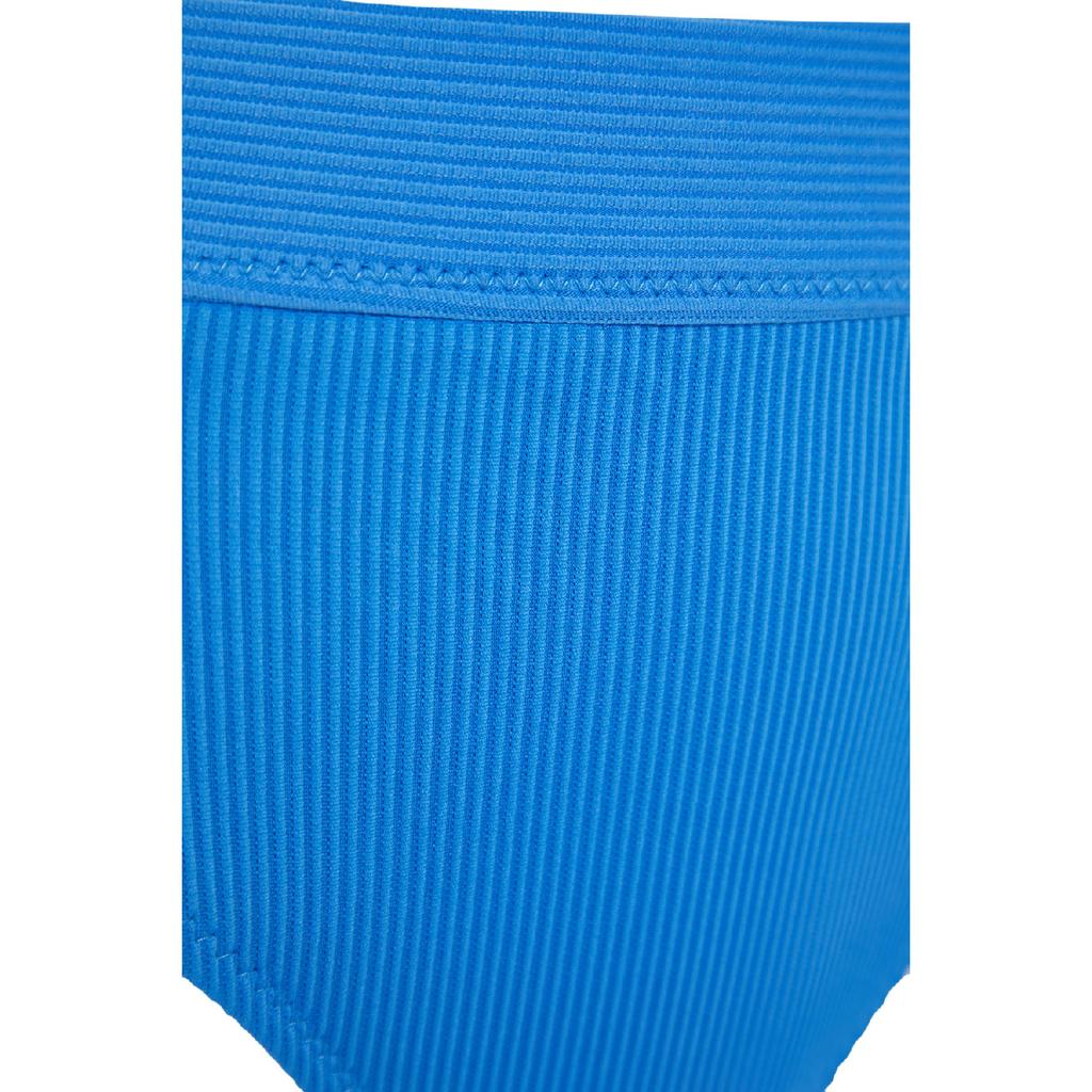 Blaue strukturierte Bikinihose mit hoher Taille und Cut-Outs/Fenstern Tbess21ba0215