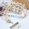 Beaded Wooden Necklace & Lanyard - Multi-functional Phone Chain with Wood Chips & Polymer Clay