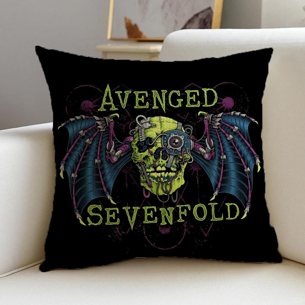 Cushion Cover Cushion Cover Pillowcase, Anti-Mite Invisible Zipper, Linen Sofa Cushion A-Avenged S-Sevenfold