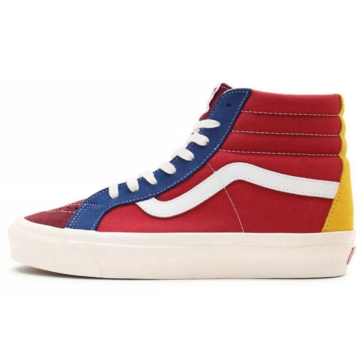 Vans Sk8 Anaheim Factory 38 Dx Casual High-Top Skate Shoes Unisex Sneakers Red Blue VN0A38GF9XP