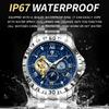 BINBOND Mechanical Wristwatches For Men Tourbillon Luminous Relojes Waterproof Automatic Men's Watch Skeleton Luxury Reloj +Box