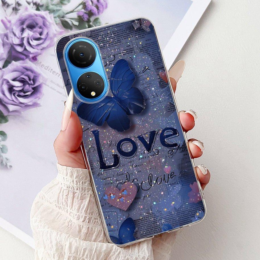 For Honor X7 2022 Case CMA-LX2 CMA-LX1 CMA-LX3 Shockproof Cover Fashion Butterfly Soft Phone Case For HonorX7 X 7 HonorX7 Bumper