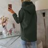 Damen Wildlederimitat Jacke mit Knöpfen Übergroßer geraffter Saum Kurzmantel Lässige Vintage Oberbekleidung mit Taschen