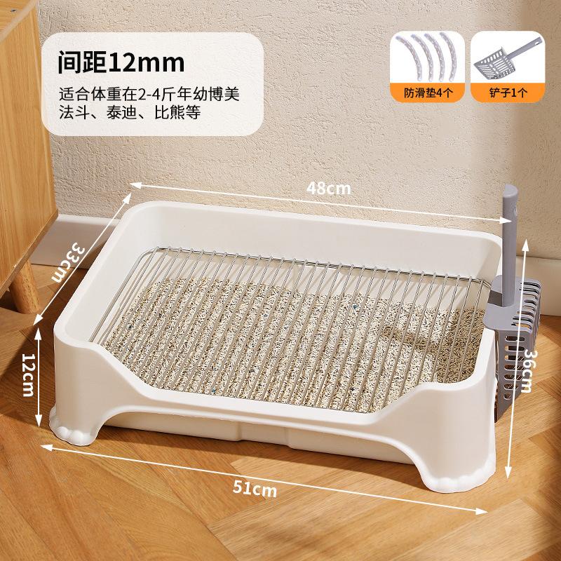 Dog toilet anti-stepping poo, dog urinal, stainless steel grid, dog litter basin, medium and small dog toilet, oversized