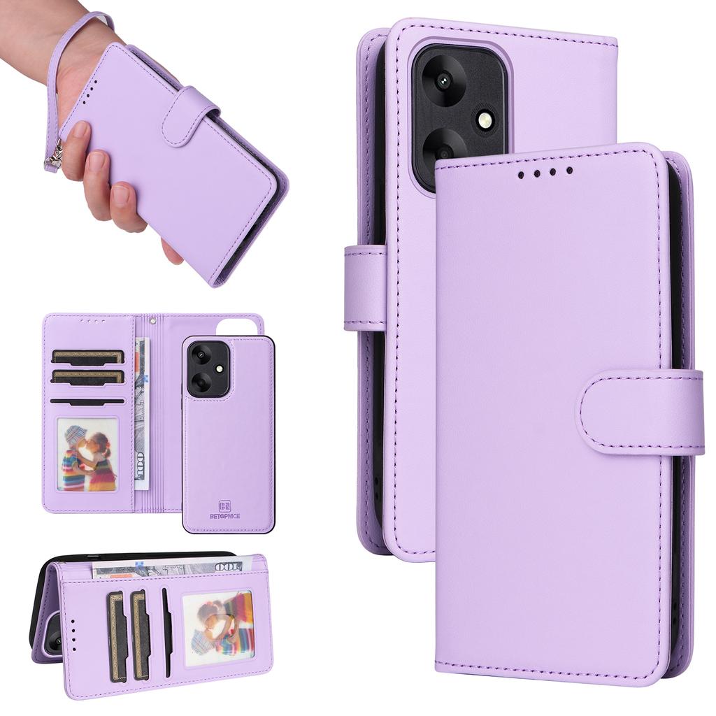 For Xiaomi Redmi 13C 5G/13C 4G/13R 5G/Poco M6 5G Magnetic Case BETOPNICE Detachable PU Leather Phone Cover with Strap