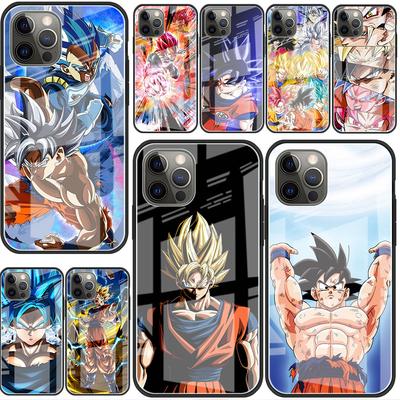Szklane etui do Apple iPhone 14 13 Pro 11 12 7 8 Plus SE 2022 XR X XS Max 6 6S hartowane etui na telefon Anime-Dragon-Ball