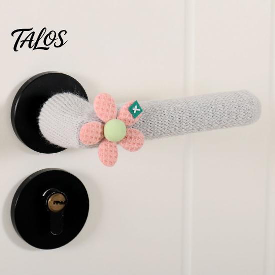 Cute Flower Design Handle Grips Knitted Doorknob Covers, Thick Anti‑Slip Furniture Feet Protector Sleeves, Door Protectors Cushion Pads, Floor