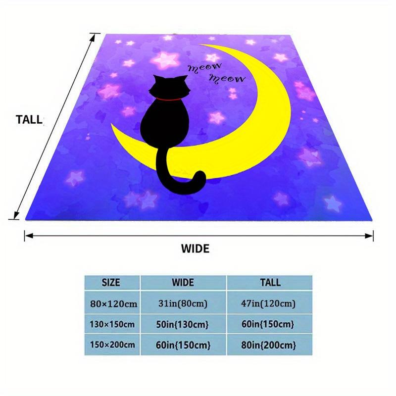 Purple Night Sky Cat Theme Flannel printed blanket suitable for all seasons suitable for living room office sofa and travel
