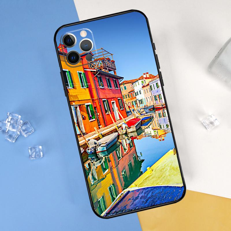Travel italy Street Venice Phone Case For iPhone 16 Pro Max 16e 12 13 Mini 11 14 15 Pro Max XR 15 16 Plus Cover Shell