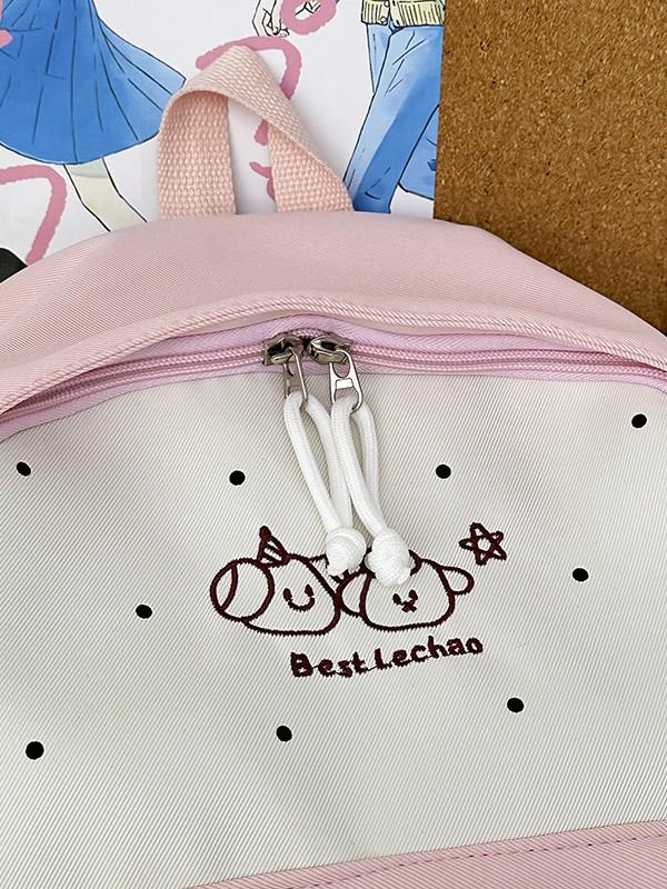 Japanese Anime Style Cute Girl Lightweight Backpack with Large Capacity and High-Value Brooch for Elementary Students
