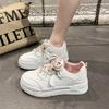 Vielseitiger lässiger Stil Sport-Board-Schuhe Studenten-Laufschuhe Damen Frühjahr 2025 neu Hongkong-Stil beliebte dicksohlige weiße Schuhe