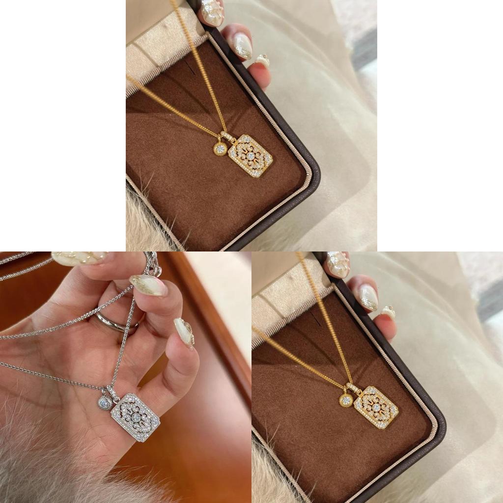 Iris Flower Pendant Necklace With Gold Plating For Women