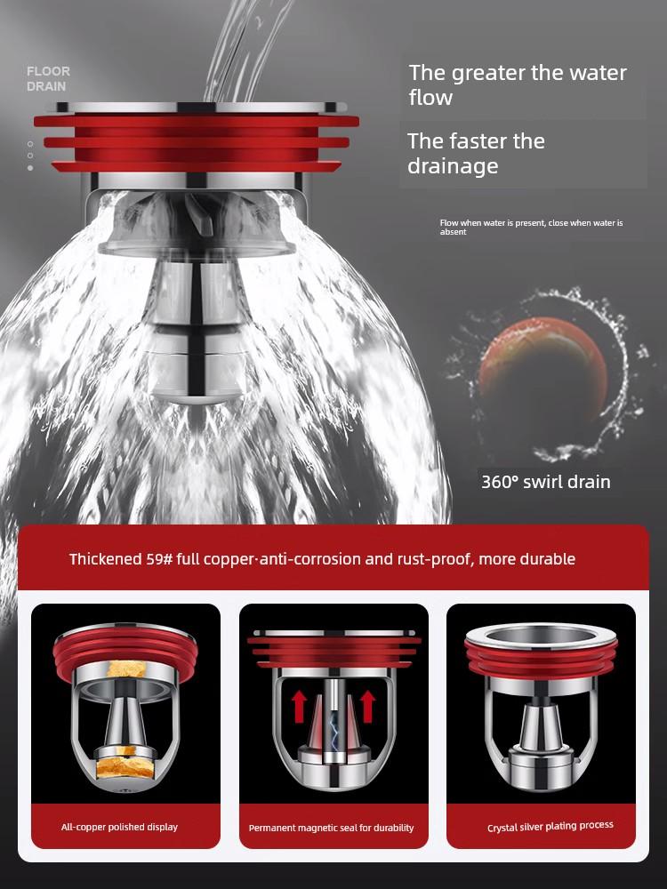 Floor Drain Deodorizer Inner Core for Bathroom and Toilet, Anti-Odor Device for Sewer Pipes, Sealing Cover To Prevent Small Flying Insects, Universal