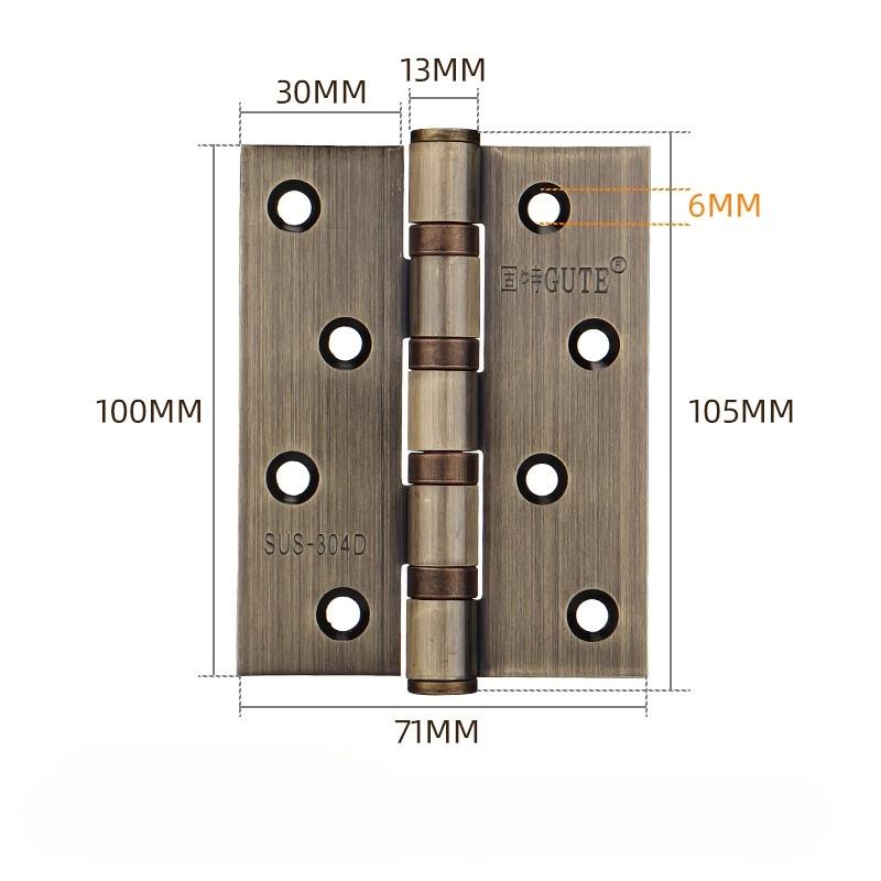 4/5 Inches 2Pcs (1 Pair) Door Butt Hinges Furniture Hardware Accessories 304 Stainless Steel Flat Door Thick High Quality Hinge