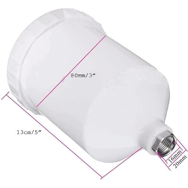 Riloer Paint Gun Cup, 600mL / 600cc Container Cup with ?16 Thread, Fit for Most HVLP Gravity Feed Spray Guns