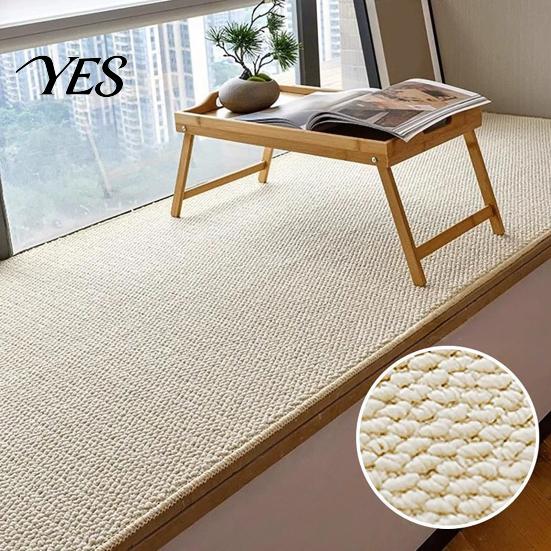 Anti Slip Floor Mat Bay Window Mat, Solid Color Bedroom Rug, Washable Anti-Slip Wooden Safe Sill for Living Room Carpet Hardwood