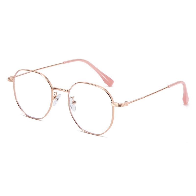 Metal Student Polygon Nearsighted Glasses For Women Men Rose Gold Frame Minus Sight Eyeglasses Prescription 0 -0.5 -0.75 To -6.0