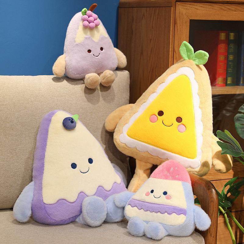Cartoon Simulation Fruit Cake Doll Strawberry Grape Blueberry Mango Dessert Plush Toy Doll Children's Gift