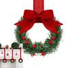 Christmas Home Wreaths With Bow Ribbon Hanging Cabinet Doors Wreath Decorative For Kitchen Window Holiday Decor