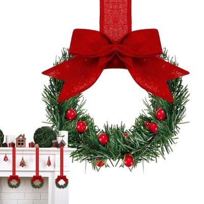 Christmas Home Wreaths With Bow Ribbon Hanging Cabinet Doors Wreath Decorative For Kitchen Window Holiday Decor