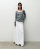 Daiaegeuneol Stitched Trapeze Skirt (White)