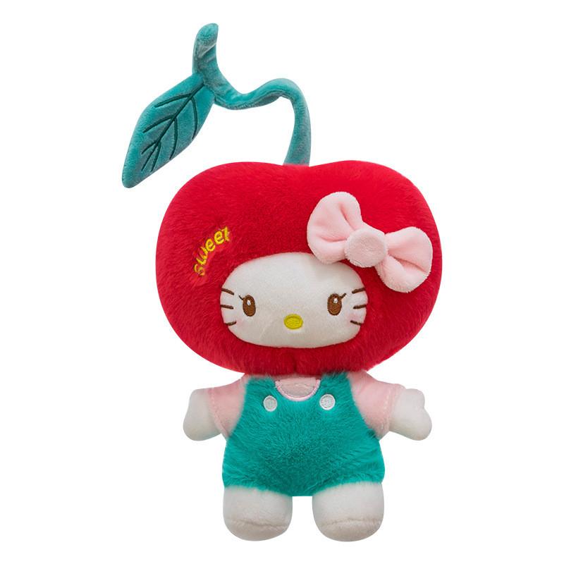 Cherry Bow Decoration Plush Toy Cute Character Stuffed Animal For Girls Kids Playroom