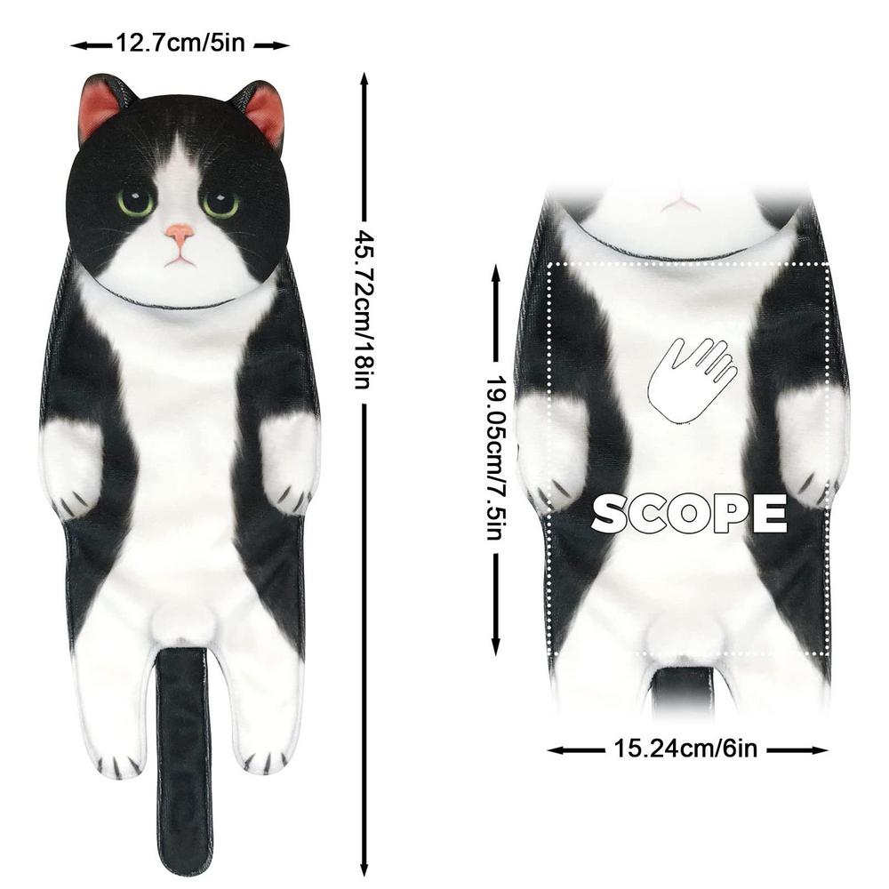 Cute Cat Hand Towels Quick Dry Soft Absorbent Microfiber Hanging Washcloths Face Towels For Bathroom Kitchen Accessories